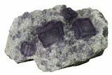 Purple Fluorite Crystals on Quartz - China #164025-2